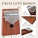 Kalimba Thumb Piano 17 Keys Instrument: Portable Mbira Finger Pianos Musical Gifts for Kids Adults Beginners - Mahogany Wood Handheld Piano with Tune Hammer, Music Book