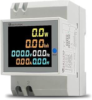 Single Phase Energy Meter Din Rail Electricity Usage Monitor AC 40-300V 100A Voltmeter Ammeter Watt Kwh Frequency Power Meter Built-in CT 110V