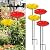 Xzunk 4 PCS Flower Bird Baths for Outdoors Hummingbird Bird Bath for Outside Small Bird Bath with Metal Stake for Bird Lovers Garden Decoration (Red & Yellow)