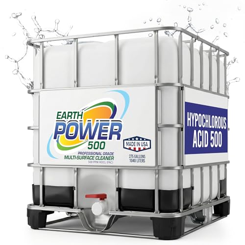 Image of Earth Power Hypochlorous Acid 500 PPM Multipurpose Cleaner - 500 Gallon | Natural & Non-Toxic - Tile, Refrigerator, Shower, Countertop & Floor Cleaner - Family, Food & Pet Safe Cleaning Supplies