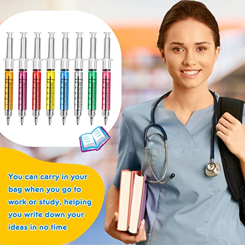 Estune 100 Pcs Syringe Pens Retractable Fun Nurse Pens Novelty Multi Colors Medical Blood Ballpoint Pens Gifts For Nurses, Nursing Student School Supplies Birthdays Doctor Pretend Party Favors #TOP2