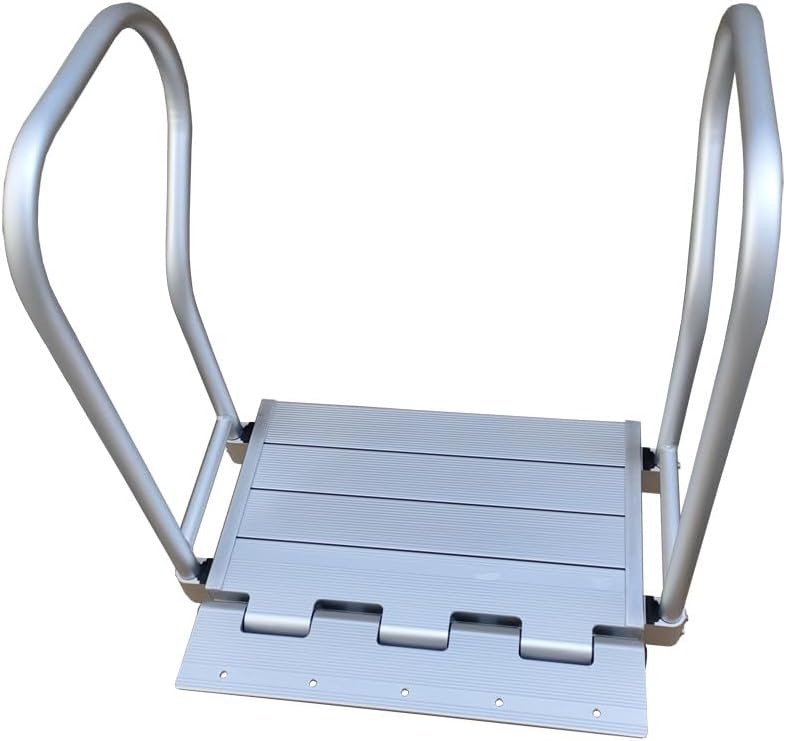 Brocraft Aluminum Boat Boarding Platform with Handrail | Dock to Boat Ramp Step/Board Platform for Easy Boarding