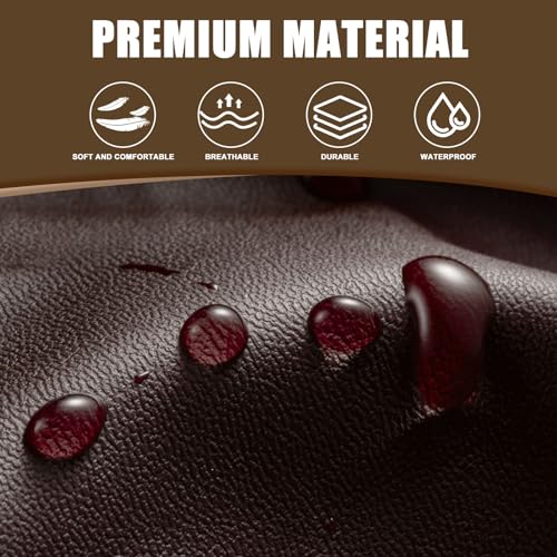 Image of SearchI PU Leather RV Dinette Cushion Covers, Stretch Camper Cushion Slipcovers for Travel Trailer Couch RV Booth Seat, Replacement Camper Sofa Chair Protector(2 Backrest Cover & 2 Bench Cover, Brown)