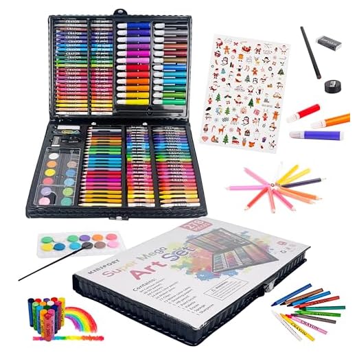 KINSPORY Maletin Pinturas para Niños, 278 piezas Juegos de Dibujo, Pinturas para Niños, Acuarelas Niños, Lapices de Dibujo