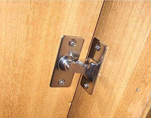 Miniatura 7 de Cerradura de puerta de 90 grados, pestillo abatible, cerradura de puerta de seguridad para valla de madera de granero, puertas francesas