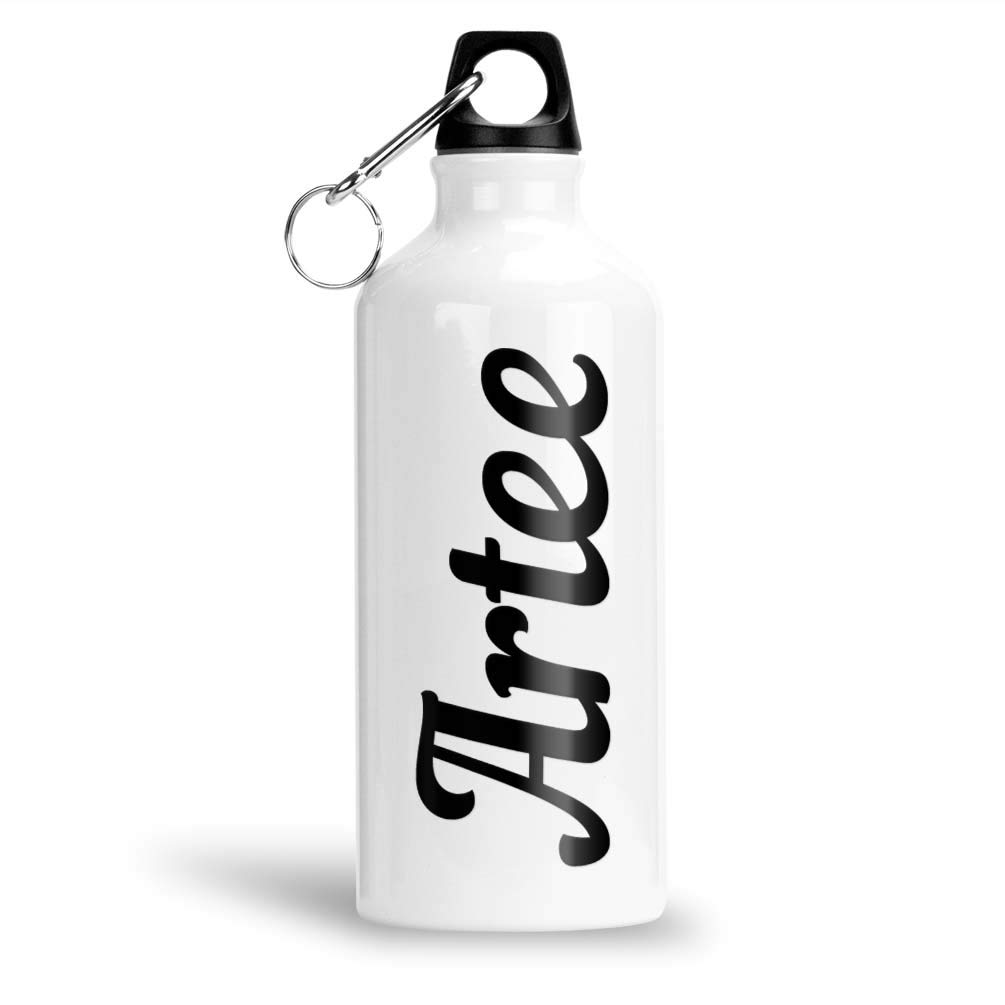 FurnishFantasy Aluminium White Sipper Bottle 750 ml - Best Personalized Gift for Happy Birthday, Return Gift, Name - Artee