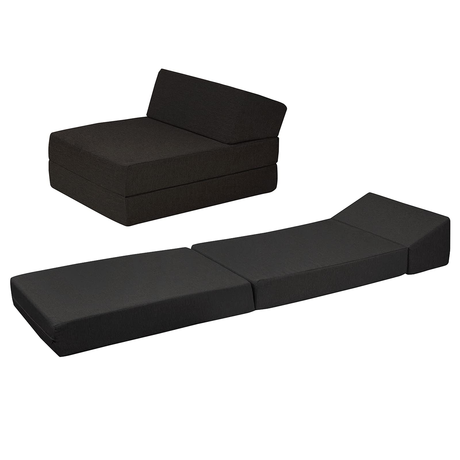 Bobby's Bedware 2 in 1 folding mattress, practical as a travel mattress, folding mattress, guest mattress and more, travel cot mattress, 12.5 cm height, three-piece, also as a chair (anthracite)