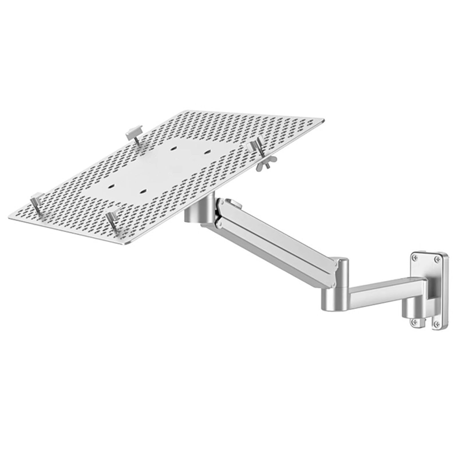 COYEUX Laptop Wall Mount, Adjustable Height and Angle, with Aluminum Alloy Tray, Holds 6kg, for Office, Workstation