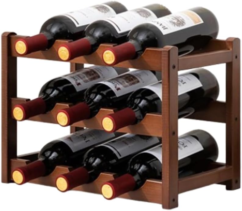 Bamboo Wine Rack, Kitchen Countertop Storage Cabinet Shelf, Wine Storage Cabinet Rack, Wine Bottle Rack, Multi Bottle Rack, Red Wine Display Rack,Tabletop Ornament,E