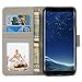 UrSpeedtekLive Galaxy S8 Wallet Case Folio Flip Premium PU Leather Case Cover w/Card Holder Slot Pockets, Wrist Strap, Magnetic Closure Compatible with Samsung Galaxy S8 (2017), Love Tree