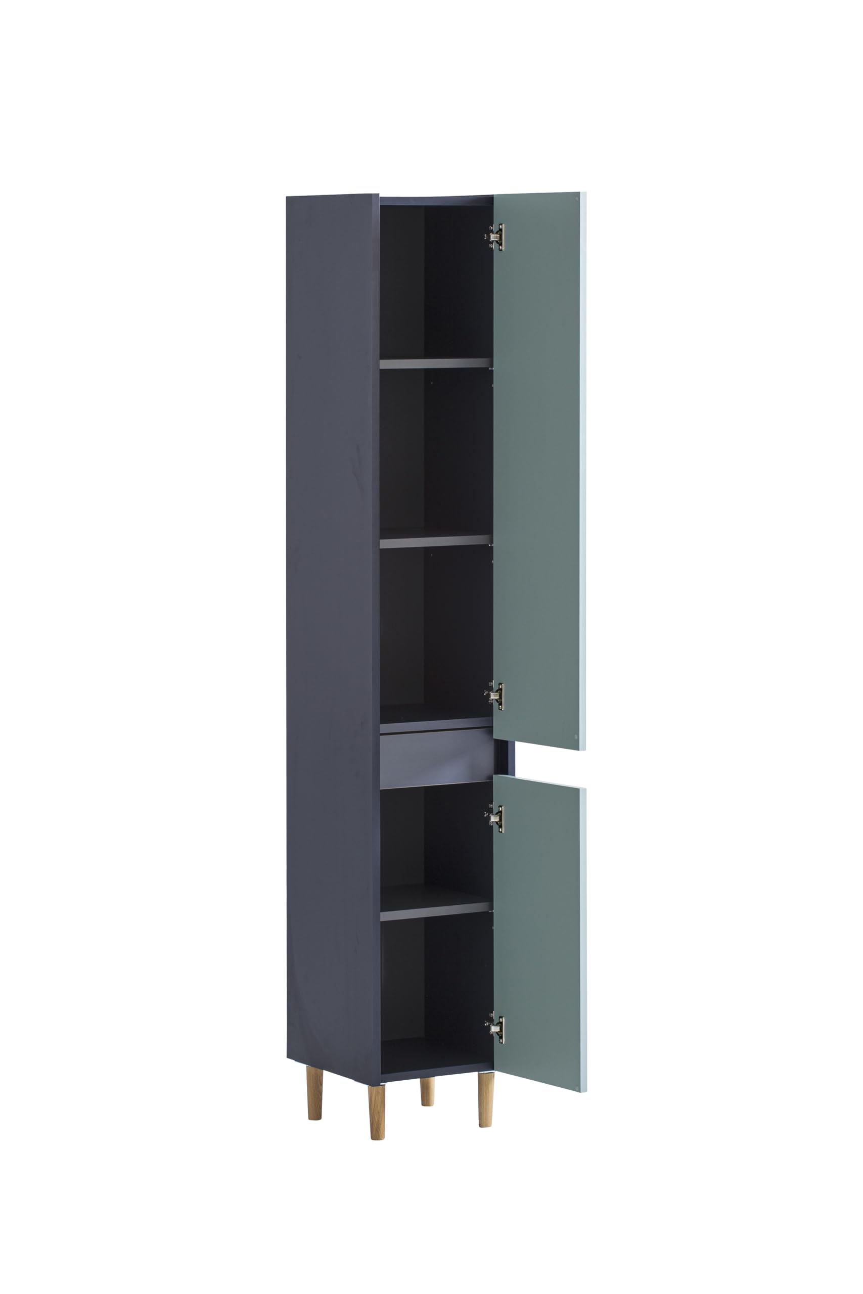 Schildmeyer Lovis High Cabinet 157081, Night Blue/Dove Blue, 30.3 x 33 x 170 cm