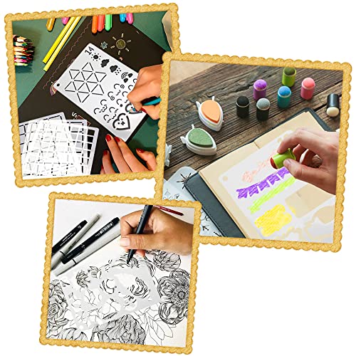 Bullet Journal Pochoir Dessin Peinture Réutilisable Pochoir à Dessin en Plastique Peinture Ensemble De Pochoirs pour Scrapbooking Bricorage Cartes Journal Planner Accessoires D'Artisanat 24 Pièces - Image 8