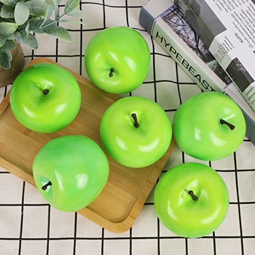 Cllayees Fake Fruit Artificial Apples, Set Of 6 Decorative Fruit Lifelike Faux Apples Realistic Fruits Apple Decorations For Kitchen thumb #2