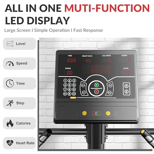 Fitvids Stair Stepper Machine, Commercial Grade Stair Climber with 15 Resistance Levels, Continuous Stair Stepping Machine for Cardio and Lower Body Workouts, LED Screen, Exercise Machine for Home Gym - Image 4