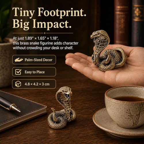 Figura de Serpiente de Latón Macizo Decorativa miniatura 3