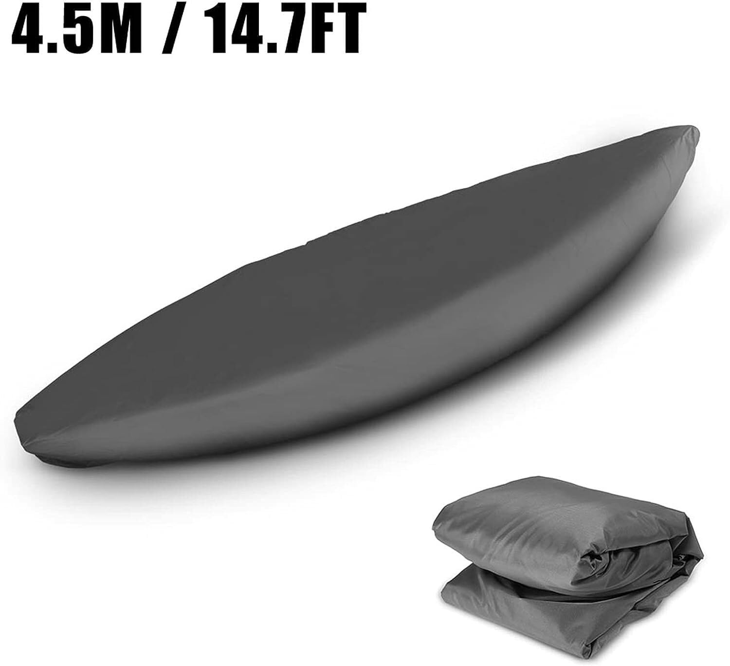 Telo Copri Barca，Telo Barca, Copertura per Kayak da Esterno 210D, Impermeabile, Protezione UV, per Canoa, Copertura per raft, a Forma di V, Impermeabile (Nero,