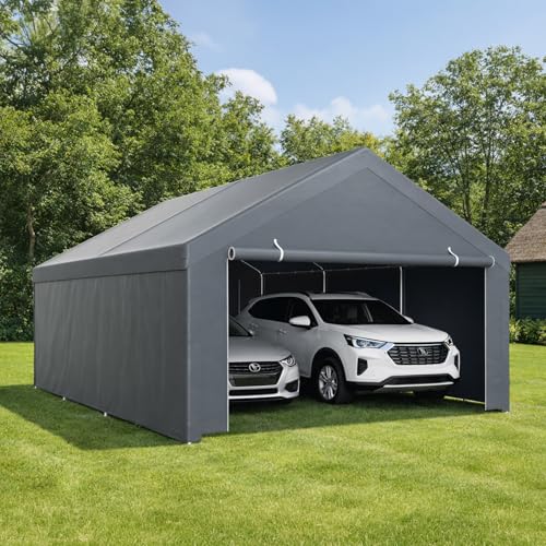 Peviasot Garagenzelt Carport 4x6m Wasserdicht, Zeltgarage mit abnehmbaren Seitenwänden, Robuste Stahlrohrkonstruktion, Unterstand Lagerzelt für Auto, Motorrad, LKW, Gartenlager, Einfache Montage Peviasot Garagenzelt Carport 4x6m Wasserdicht, Zeltgarage mit abnehmbaren Seitenwänden, Robuste Stahlrohrkonstruktion, Unterstand Lagerzelt für Auto, Motorrad, LKW, Gartenlager, Einfache Montage