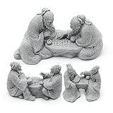 Hoypeyfiy 3Pcs Playing Chess Old Man Statue,Garden Figurines Set,Zen Garden Accessories,Outdoor Decor Sandstone for Bonsai,Micro Landscape Decoration,Garden,Patio,Yard,Lawn,Backyard