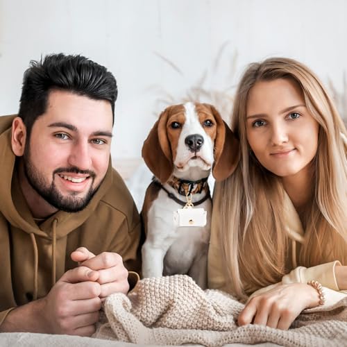 Amexo Ringträgerkissen Für Hundehalsband Ringträger Für Haustiere PU-Leder Ringhalter Weiße Aufbewahrungsbox Für Eheringe Paarring-Aufbewahrungsbox Für Heiratsantrag Verlobung Hochzeit