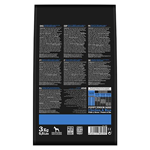ARQUIVET Puppy Junior Maxi - Croquettes pour chiots de races grandes - Poulet et riz-3 kg - aliments pour chiens - nourriture sèche pour chiens – Image 4
