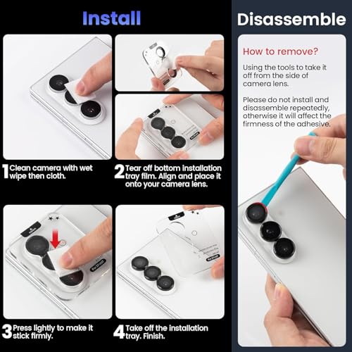 Image of TechTrendz Camera Lens Protector Ring for Samsung Galaxy Z Fold 7 Camera Aluminum Alloy Rings, Ultra-HD Full Coverage Anti Scratch Metal Ring, Z Fold 7 Camera Lens Protector (3 Ring Included) (Silver)