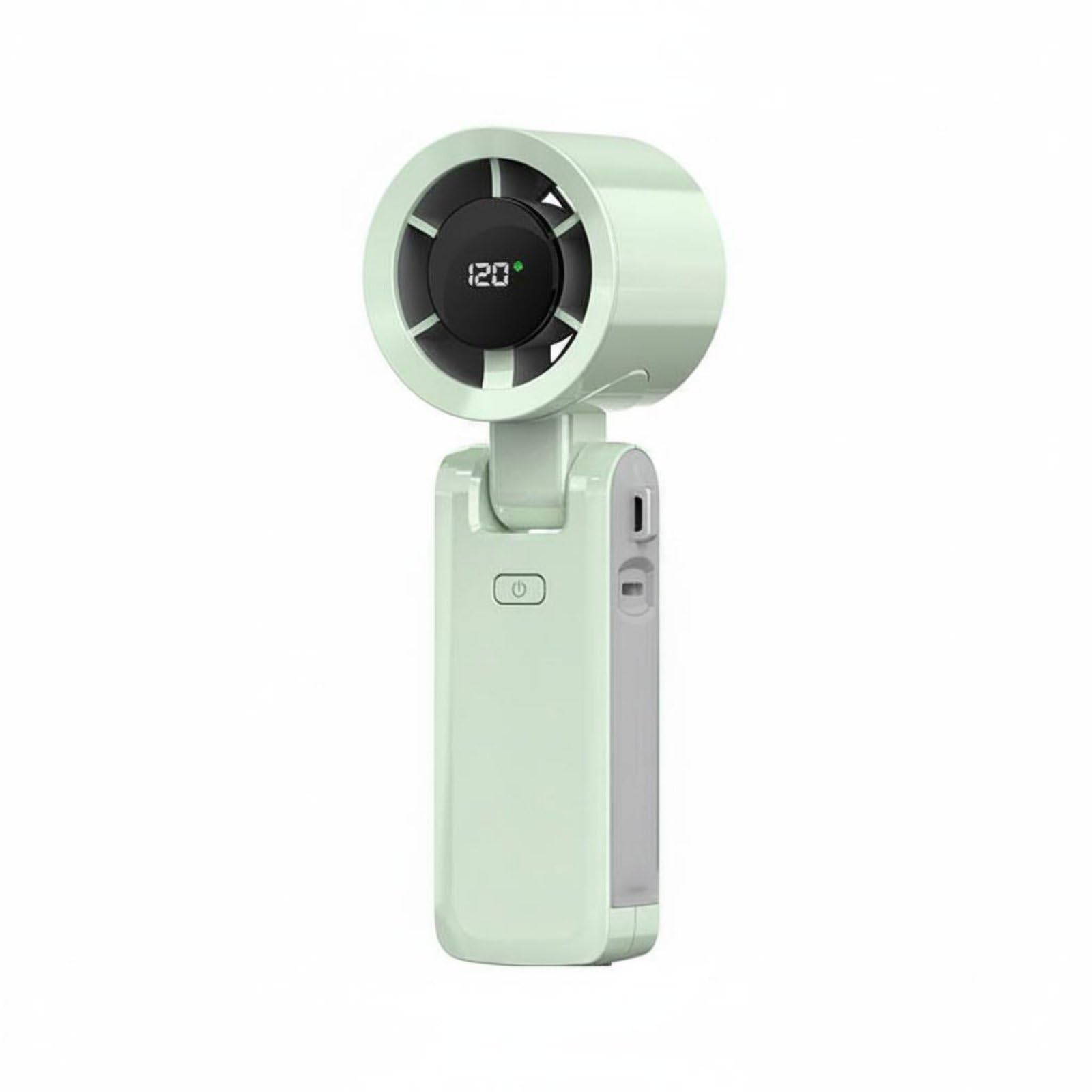 100 Speed Levels Turbo Hand Fan Long Battery Life Rechargeable Handheld Fan Type-C Charging Personal Cooling Device Strong Air Circulation for Students, Outdoor, Travel, Green-image-4