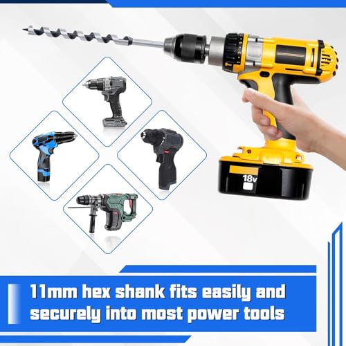 SPEEDWOX 3/4-Inch x 12-Inch Long Auger Drill Bit For Wood Hex Shank 2/5-Inch One Piece, Ship Auger Long Drill Bit For Wood Hole Cutter In Hardwood, Softwood, Plastic, Drywall And Composite Materials 3 SPEEDWOX 3/4-Inch x 12-Inch Long Auger Drill Bit For Wood Hex Shank 2/5-Inch One Piece, Ship Auger Long Drill Bit For Wood Hole Cutter In Hardwood, Softwood, Plastic, Drywall And Composite Materials - Image 3