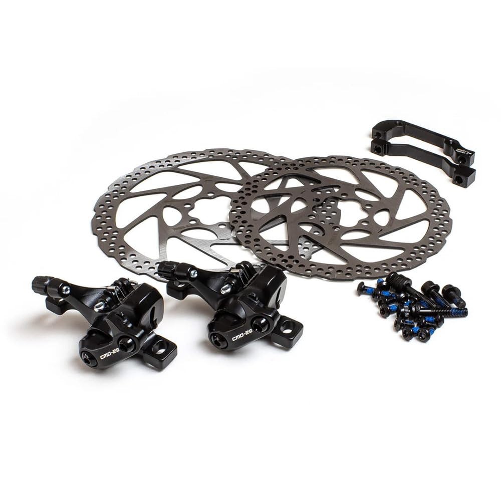 Clarks Cycle Systems CMD-25 E-Bike Mechanical Disc Brake Set, Including Rotors, IS Mounts, 180/160mm