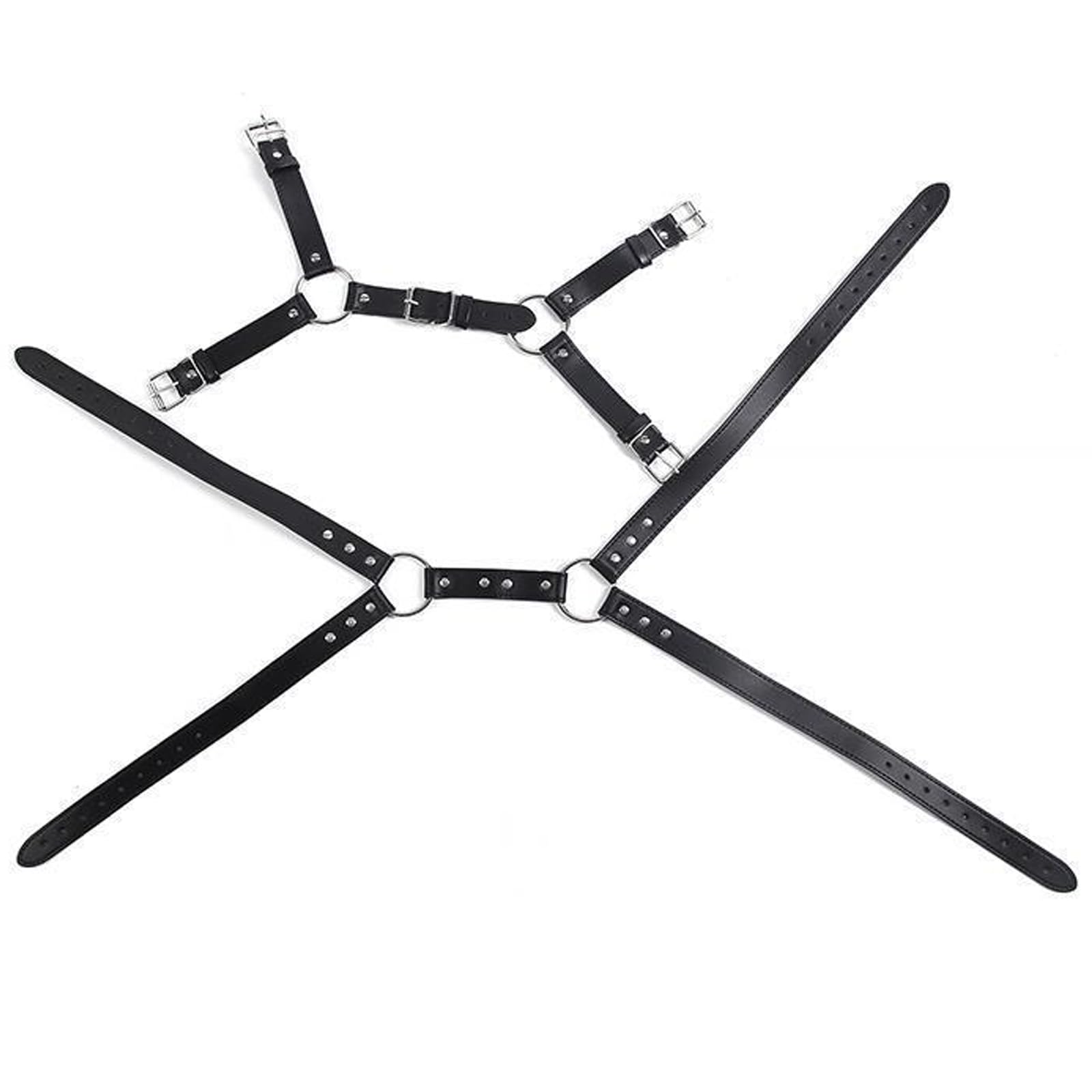 BDSMJOY Arnés de cuero hombre, arnés fetiche para hombres gay, arnés bondage, ropa interior sexy gay para hombre, conjunto BDSM, ropa fetiche, lencería erótica para hombres (A)