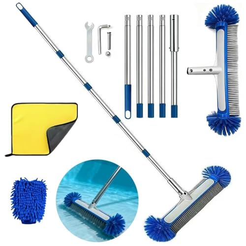Brosse de Piscine avec Tige télescopique de 194 cm de...