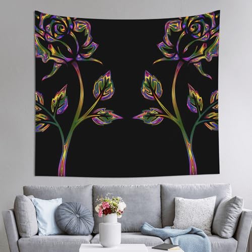 Tapiz decorativo de flores negras EdWal de 152x130 cm para renovar tu pared vieja