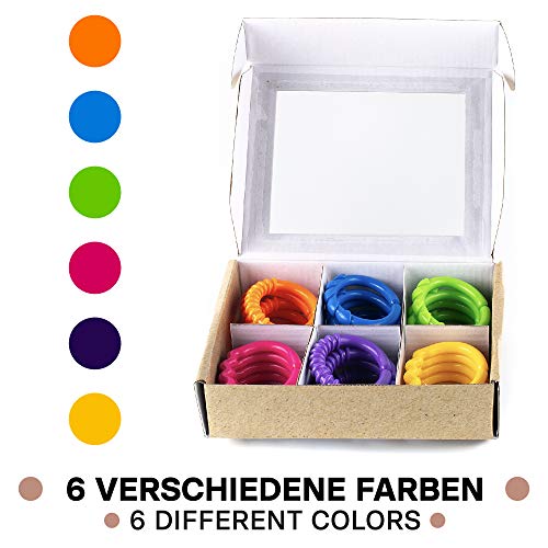 talinu Kinderwagenkette zum selber basteln, 24-Teilig perfekte Greifringe für Ihr Baby – vielseitige Anwendung: Spielbogen Anhänger, Rasselkette, Spielkette für unterwegs