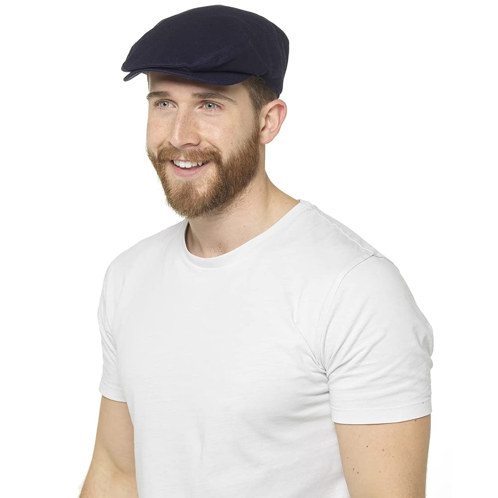 IUEG LIMITED IUEG - Gorra plana de algodón y lino para hombre, con forro de visera para el sol, lavable