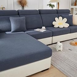 Sofa Covers Couch Covers for Sofa Pet Friendly Couch Cushion Covers Universal Sofa Covers Washable Stretch Slipcovers for Sectional Sofa Texture Metal Gray,Back Cover L