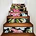 6 sztuk Modern Art naklejki na schody, kwiatowa różowa lilia na winylowych naklejkach dekoracyjnych do domu, diy schody samoprzylepna dekoracja naklejki ścienne, 7x39 cali