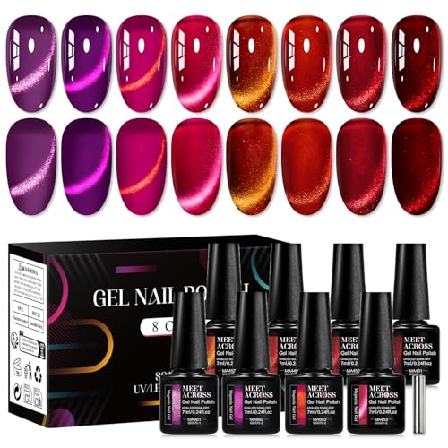 Set de esmaltes gel magnéticos 9 piezas cat eye miniatura 1