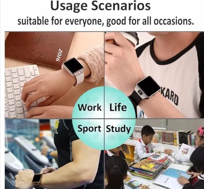 Image of Vishaq Electronics DZ09 Smart Watch 4G Sim Card With Camera Under | Mobile Wala Phone With Touchscreen | Bluetooth Call, Music, Fitness Tracker | Long Battery | Unisex Watches