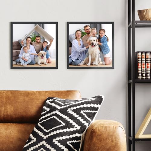 Image of upsimples 12x12 Picture Frame, Wall Gallery Square Frames with Engineered Wood, Black 1 Pack