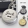 howson london Personalised Laser Engraved Pocket Watch Custom Fob Watch Present for Best Man Usher Groomsmen Wedding Favours Birthday Valentines Graduation Fathers Day Gift (Style 1, Black) #5