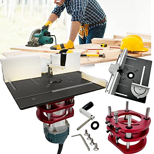 Router Lift, Router Table for Routers with Set 3 Router Table Insert Plates Router Table for