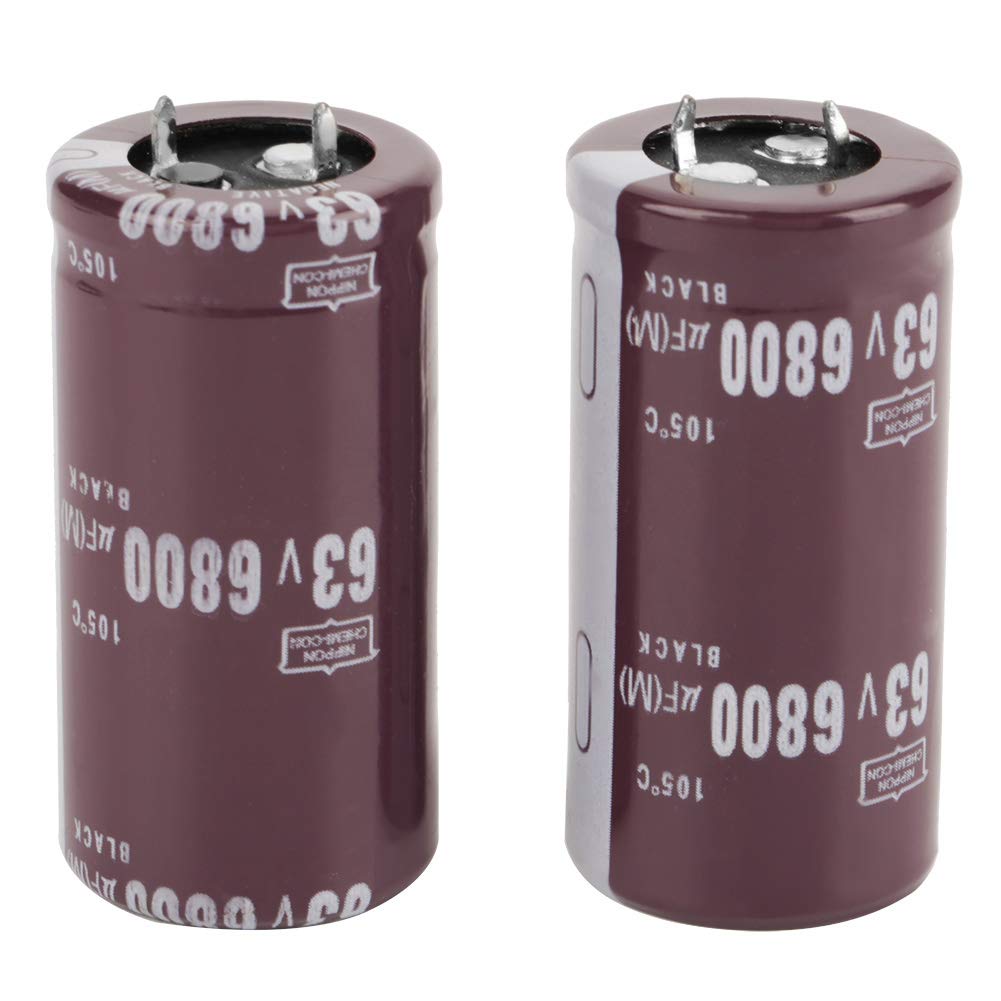 Kondensator Elektrolityczny 6800uF 63V Kondensator 2 szt. 63V 6800uF Kondensator Elektrolityczny 105 Bypass Filtrowanie Strojenie Obwodu Energii