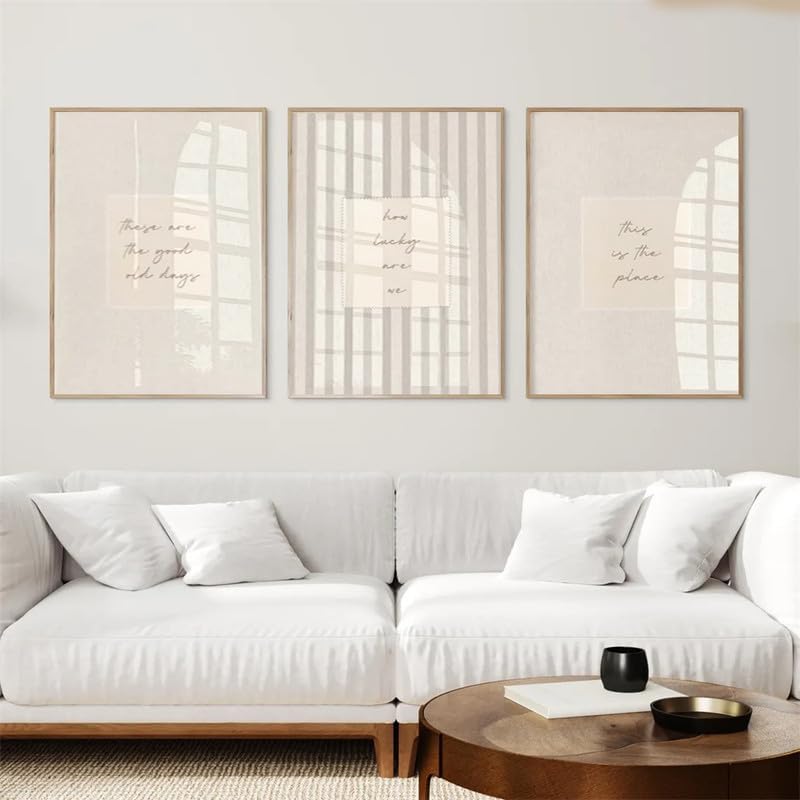 3 Panel How Lucky Are We Canvas Wall Decor with Wooden Frame For Gilrs Room