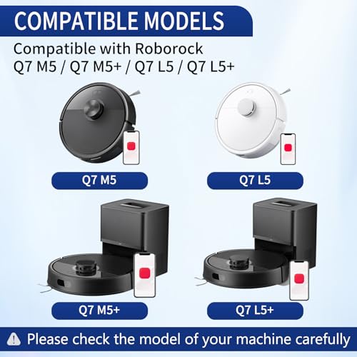 Image of 34 Pack Q7 M5+ Replacement Accessories Compatible with Roborock Q7 M5 / Q7 L5 / Q7 L5+ Robot Vacuum, 2 Mainbrushes, 6 Scent Tablets, 6 HEPA Filters, 6 Dust Bags, 6 Mop Pads, 6 Side Brushes