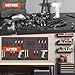 ValueMax 6 Pack Metal Pegboard Panels, 12”x 12” Heavy Duty Metal Pegboard Wall Organizer for Home, Garage, Workbench, Kitchen, Craft Room Tool Storage, Black Modular Peg Board Organizer Board