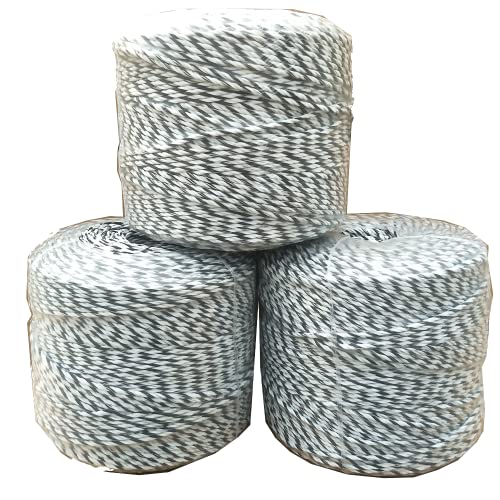 Jhccotfoh Electric Fencing Polywire 1312 Feet, 400 Meters, 9 Stainless Steel Strands For Excellent Conductivity And Rust Resistance, Portable Electric Fence Rope (1312 Feet), White And Black #TOP5