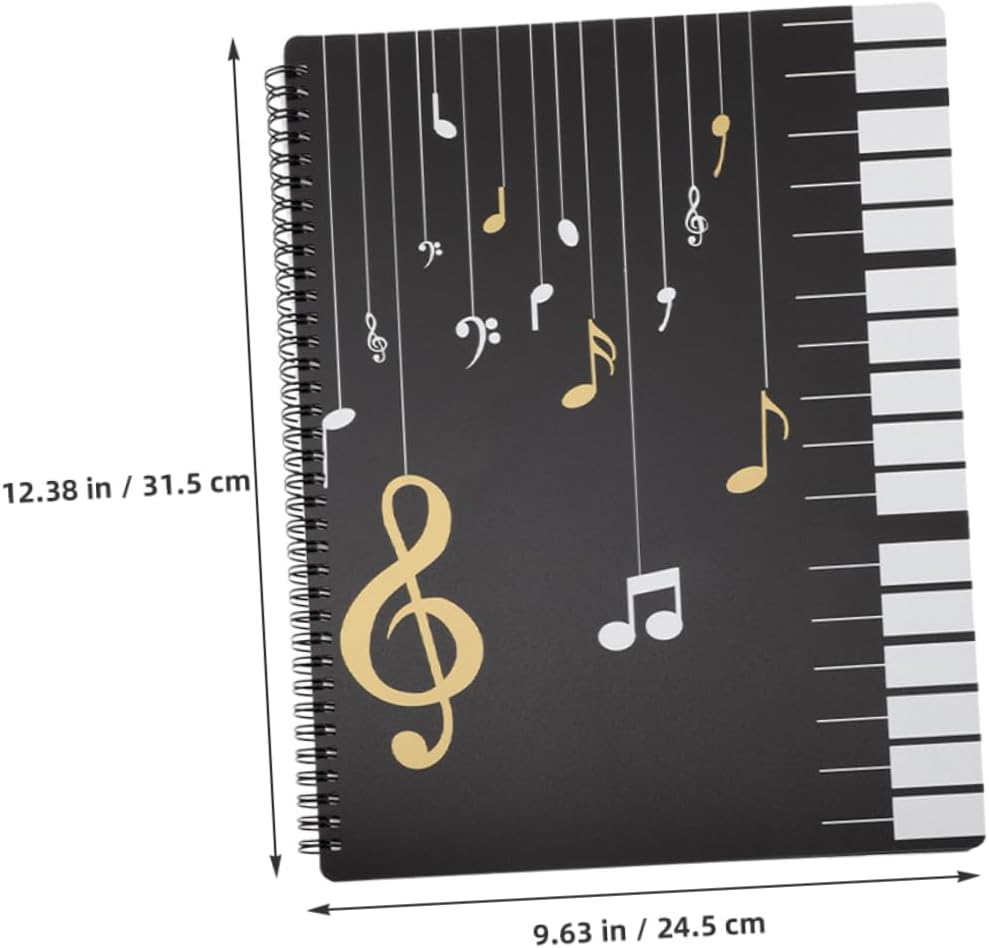 Transparent Sheet Music Binder Pages for Piano Document Holder and File Folder for Students and Musicians Insert Pockets for Easy Viewing