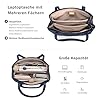 befen Echtleder Handtasche Damen Groß Shopper Tasche, 15,6 Zoll Laptoptasche, Leder Tote Bag Aktentasche Lehrertasche mit Laptopfach, Mode Schultertaschen für Business Büro Schule, Blau #1