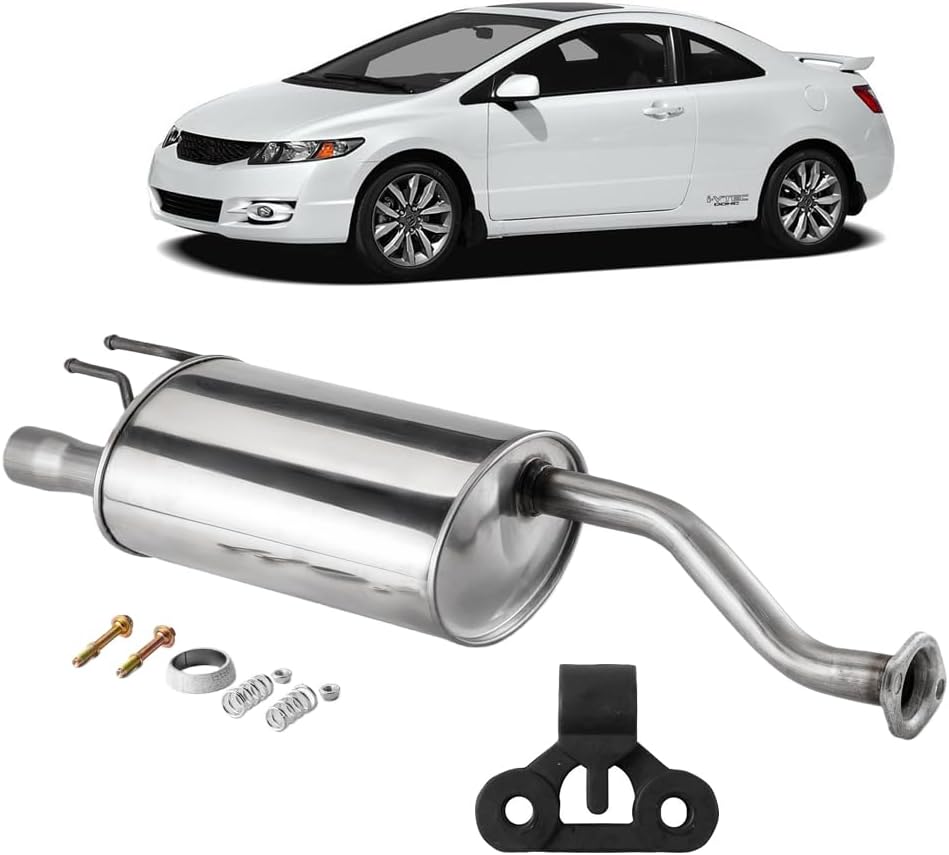 Rear Exhaust Muffler Compatible for 2006-2011 Honda Civic 1.8L and 2006-2011 Honda Civic Hybrid 1.3L（HC08)