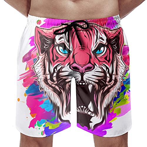 Ktewqmp Zomerzwembroek Tiger Pink mannen zwembroek zwembroek met zakken kant - Image 5