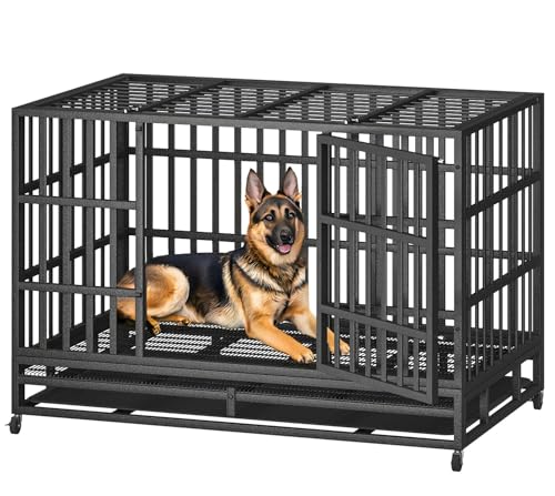HIWOKK 48 Inch Heavy Duty Indestructible Dog Crate...